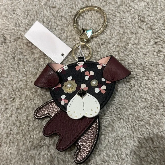 Kate Spade Black and Brown Dog Keychain - Picture 3 of 3
